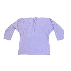 Vila Milano Peach Sweater Women's Size L Purple Half Sleeve Pullover Crew Neck